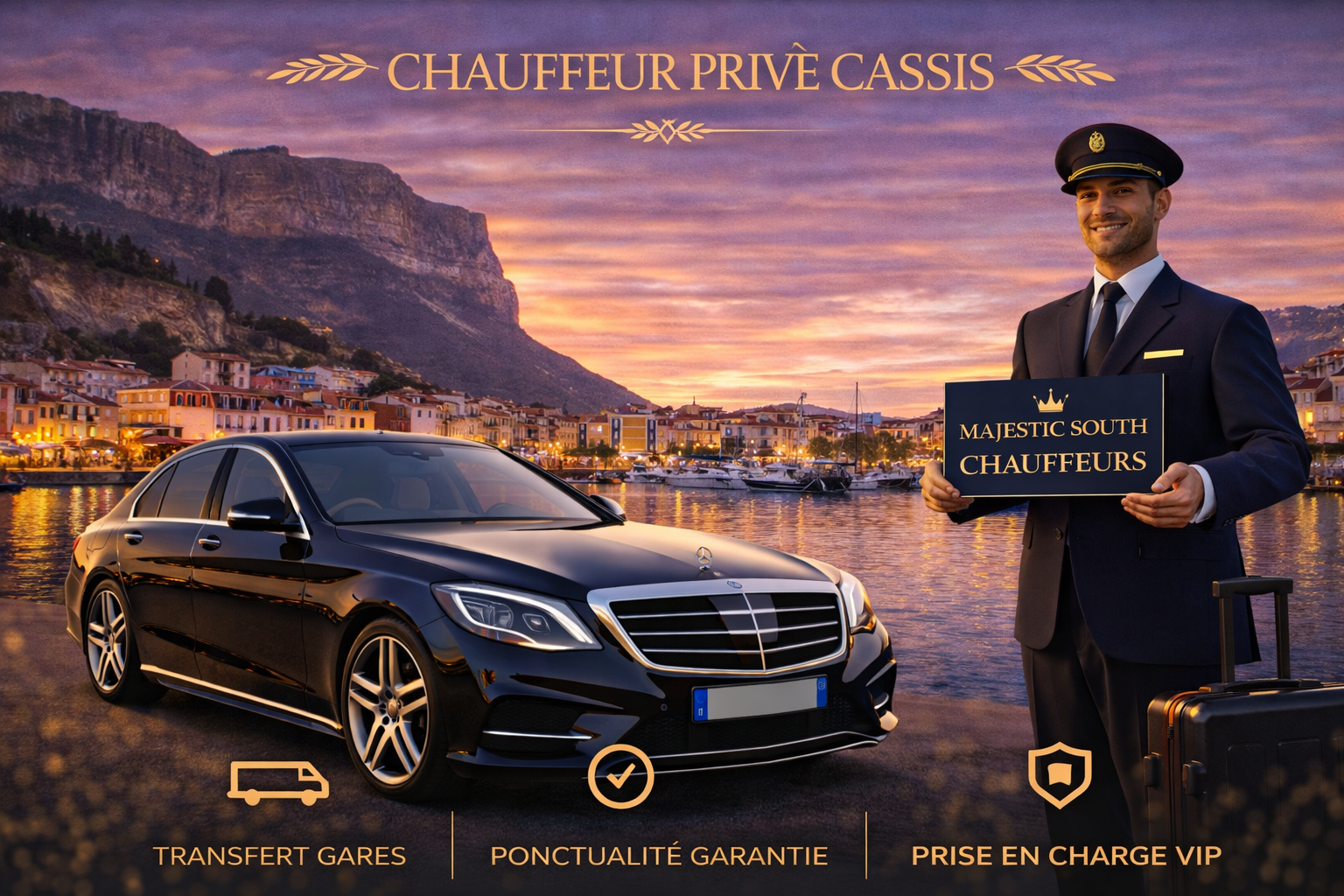 Chauffeur privé à Cassis pour transfert premium