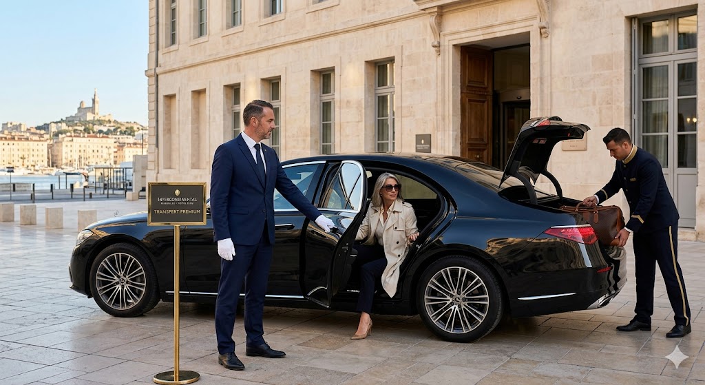 Chauffeur privé hôtel Marseille de luxe pour transfert premium hôtelier